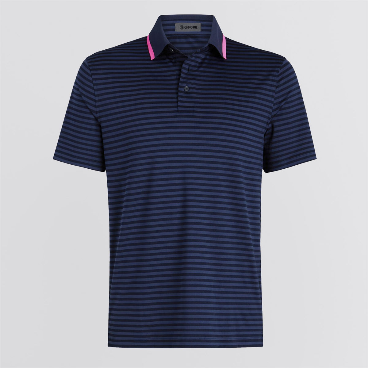 Perforated Stripe Polo Twilight