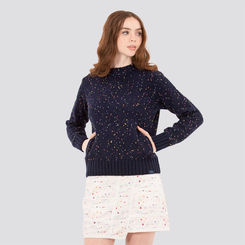 Womens Speckle Sweater Navy