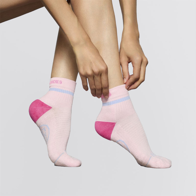 Pray For Birdies Quarter Socks Blush