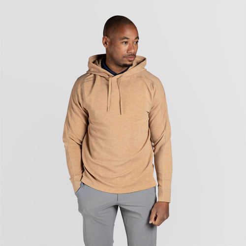 RLX Performance Tech Waffle Knit Hoodie Classic Camel Heather