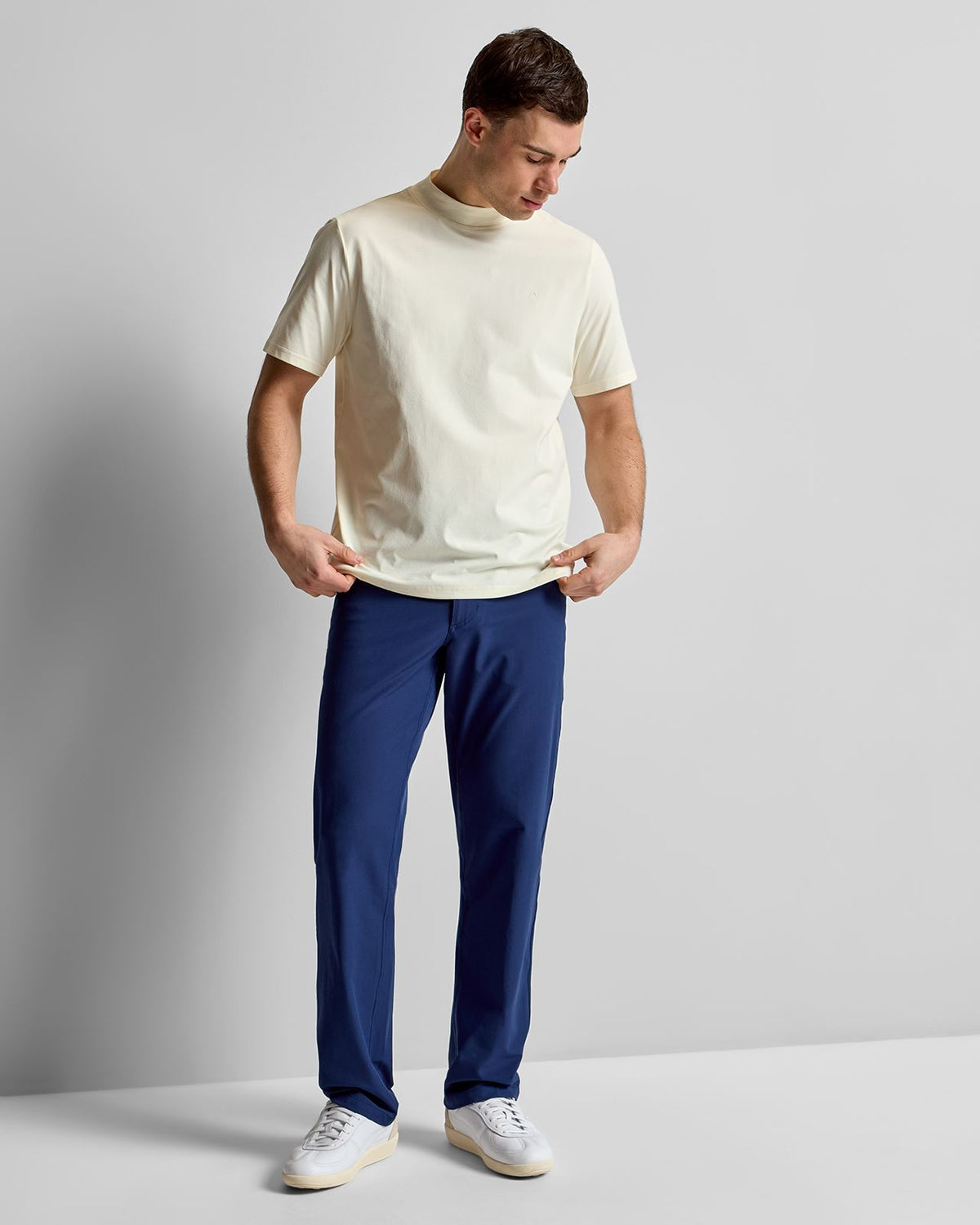 Mock Neck T-Shirt Cream