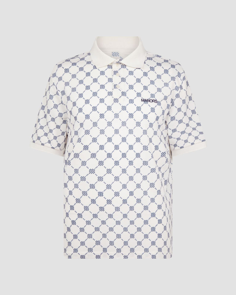 GOAT Pique Polo Monogram Cream