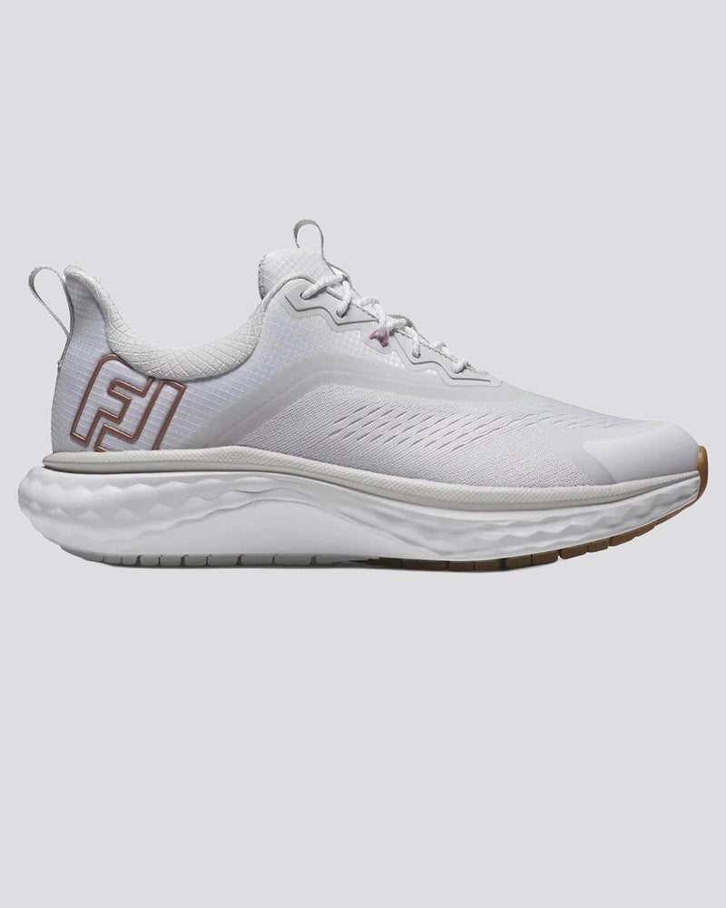 Womens Quantum Spikeless Golf Shoes White/Tan
