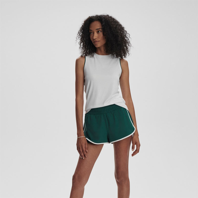 Womens Arton Performance Tank Polo White/Forest