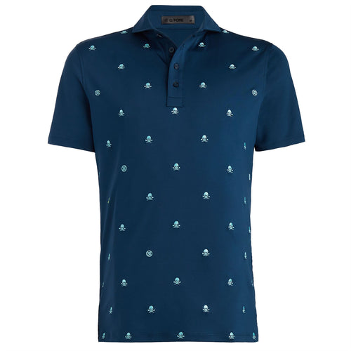 Embroidered Skull & Tees Tech Jersey Polo Storm - SS24