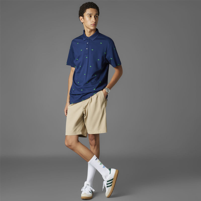 Printed Trefoil Polo Night Indigo