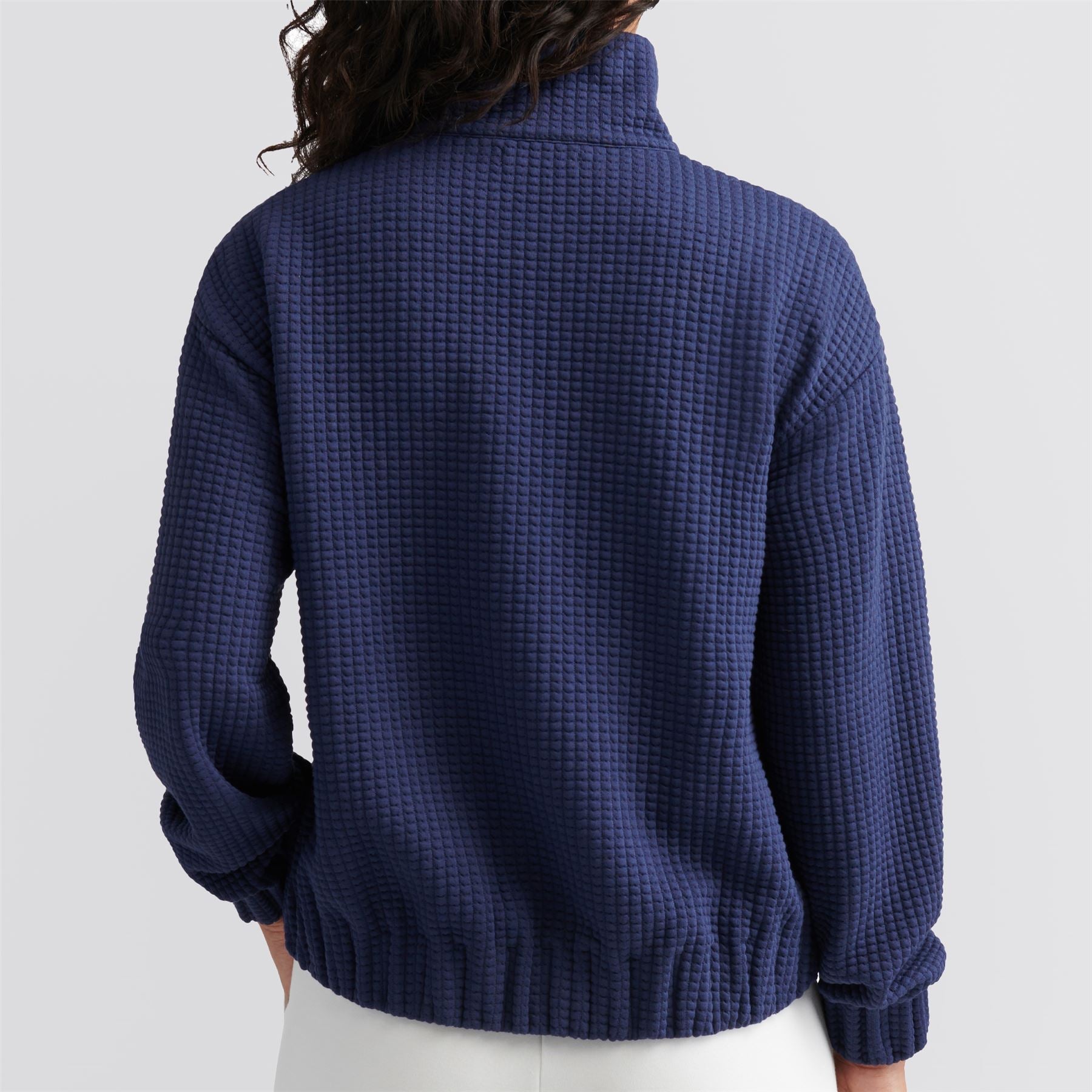 Peter Millar Flora Knit Jacquard Full Zip Layer Navy | TRENDYGOLF USA