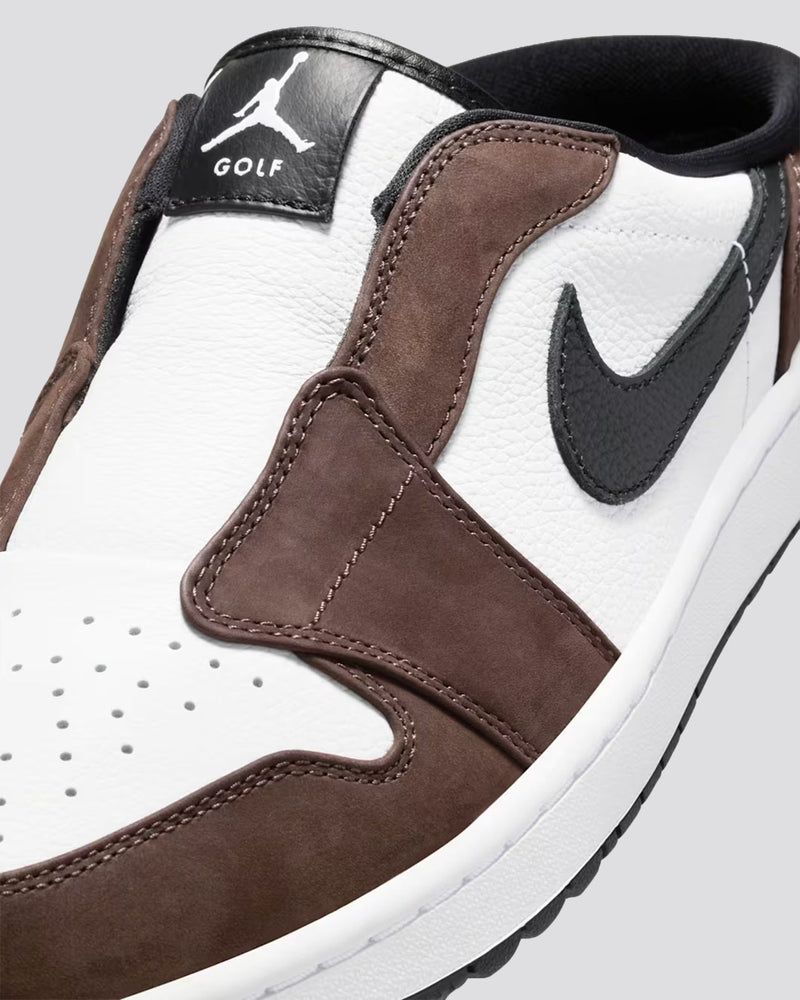 Air Jordan 1 Mule Spikeless Golf Shoes Barbeque Brown/Black/White/Sail