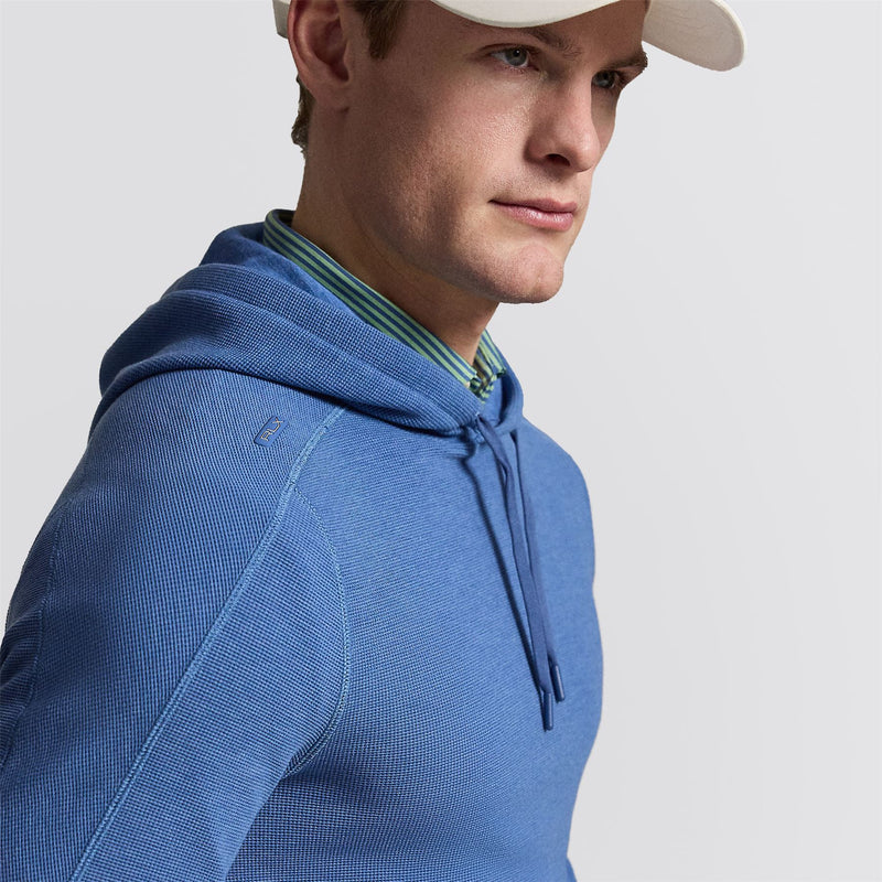 RLX Performance Tech Waffle Knit Hoodie Fog Blue Heather