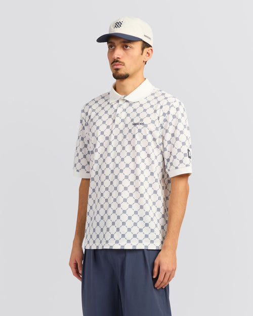 GOAT Pique Polo Monogram Cream