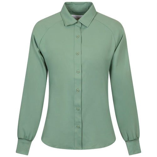 Womens Raglan Button Up Shirt Chive - SS25