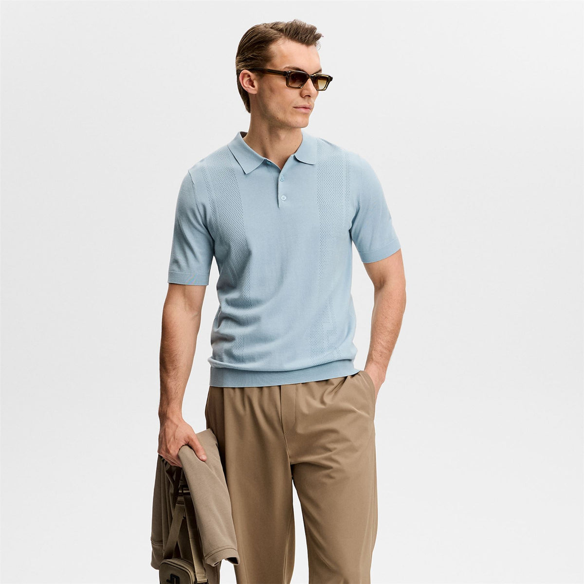 Reymond Seasonal Knit Polo Forget-Me-Not