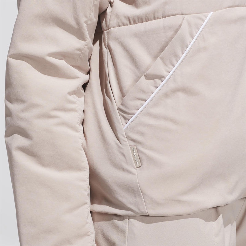 Womens Beyond The Course Twistweave Loose Quarter Zip Jacket Wonder Taupe
