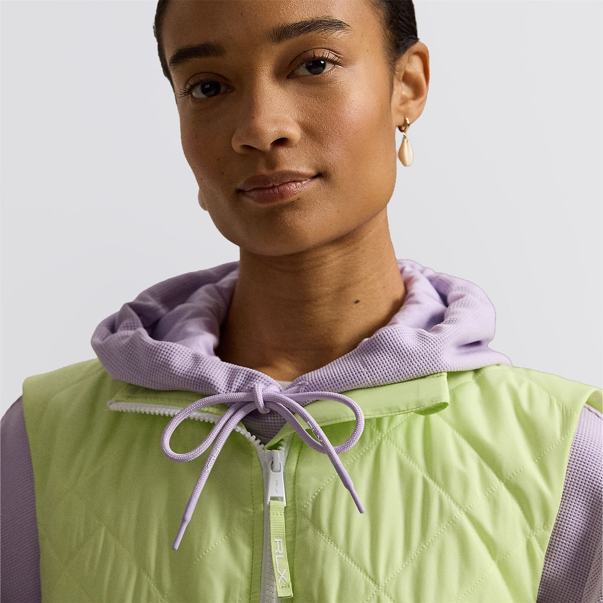 RLX Womens Full Zip Quilted Hybrid Vest Light Lime