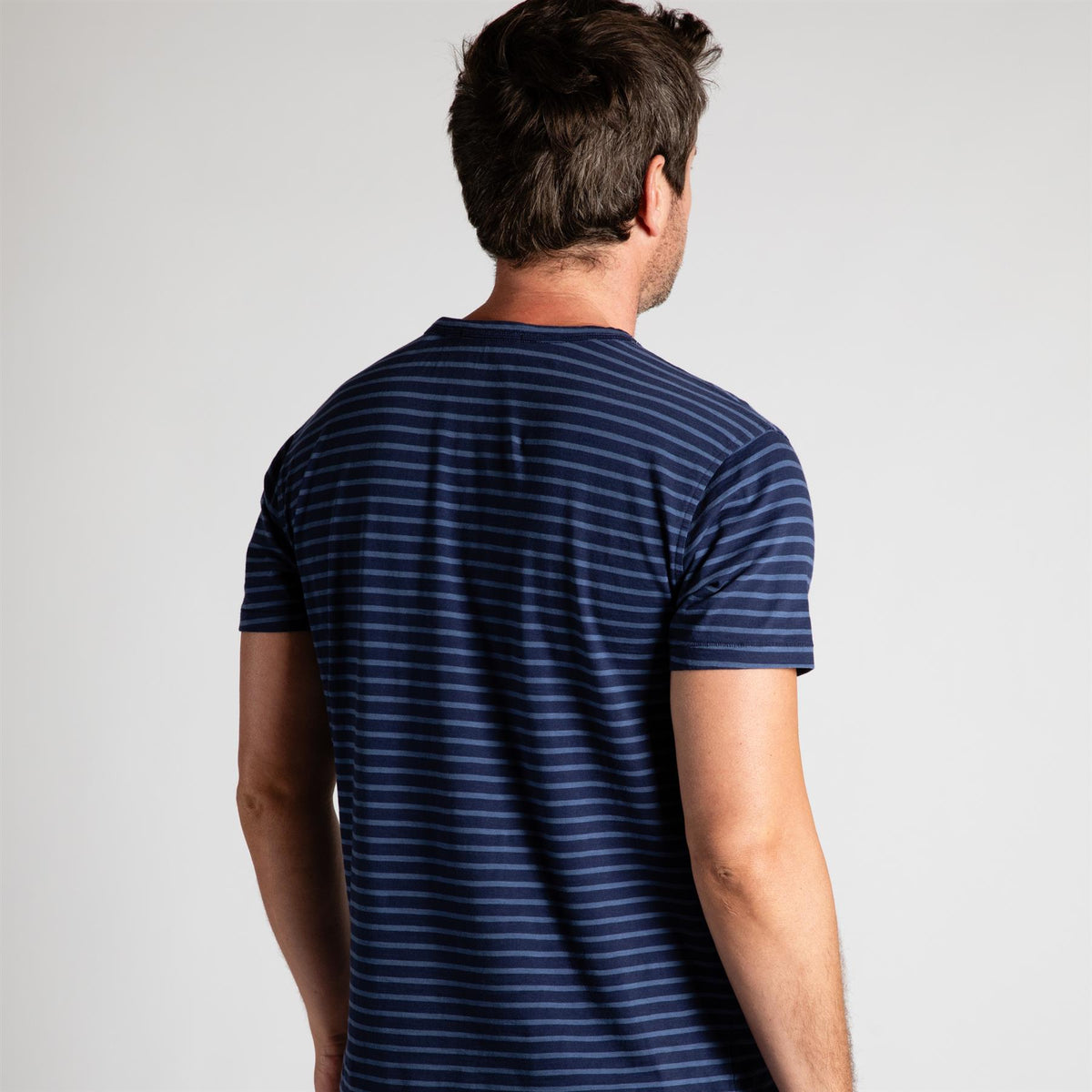 Alpha Slub Striped Tee Maltese Blue/Light Maltese Blue