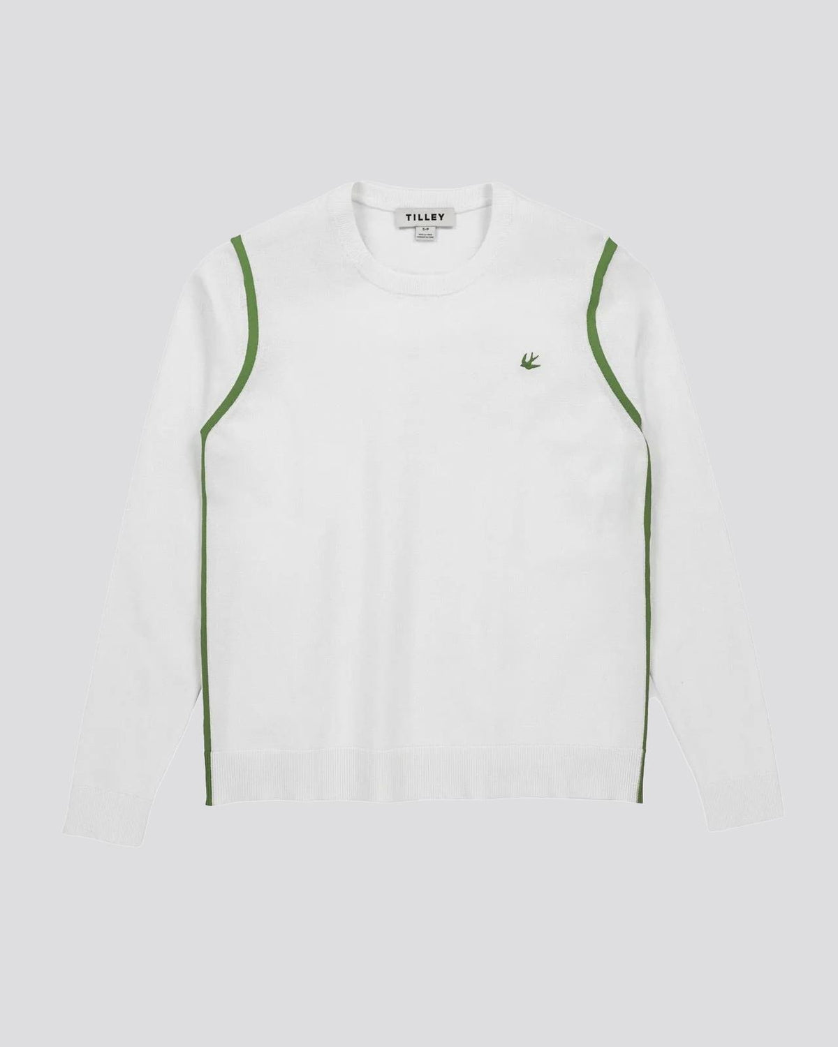 Womens Classic Crew Neck White/Sport Green