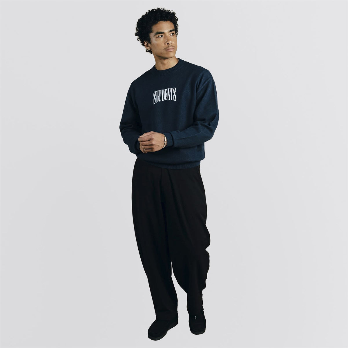 Cade Knit Crew Sweater Navy