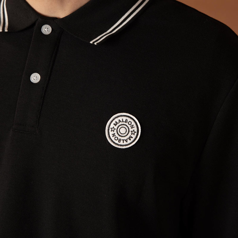 Fairway Applique Pique Polo Black