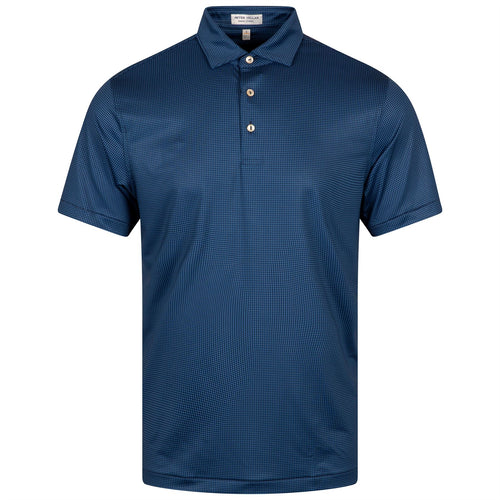 Gingham Performance Jersey Polo Navy - SS25