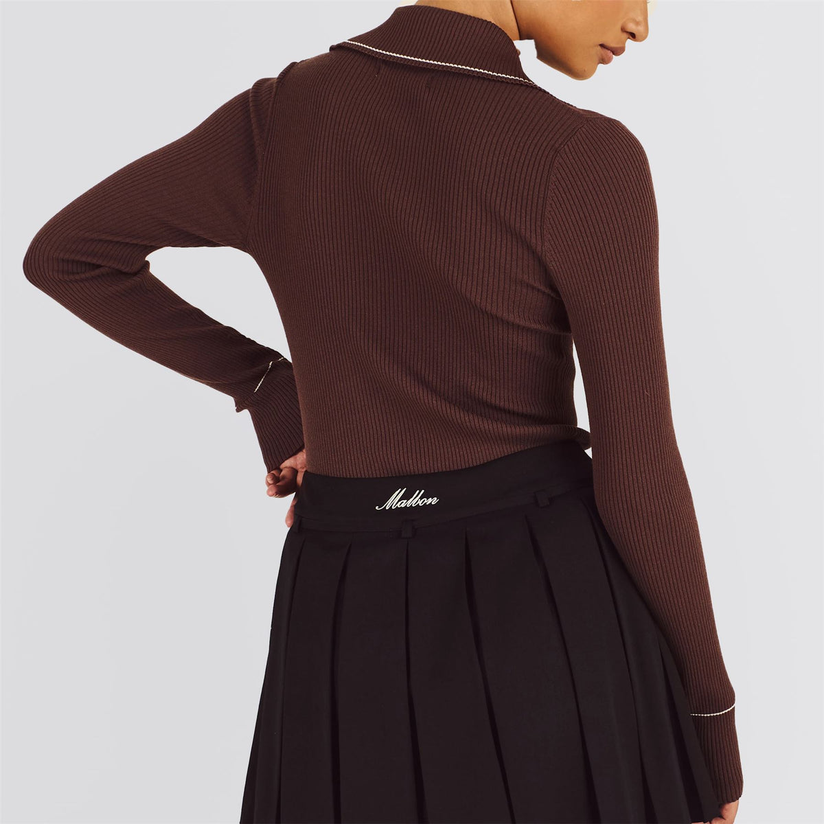 Womens Agatha Knit Polo Mahogany