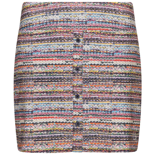 Womens CF Button Placket Skirt Boucle Print