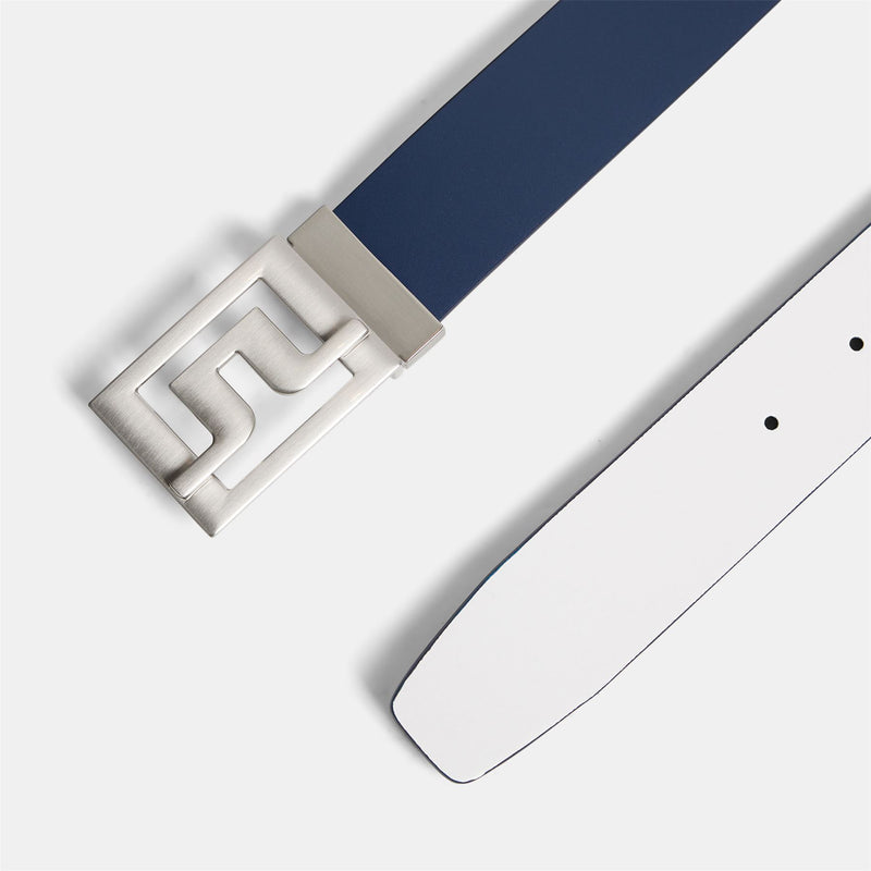 Slater Matte Leather Detachable Belt JL Navy