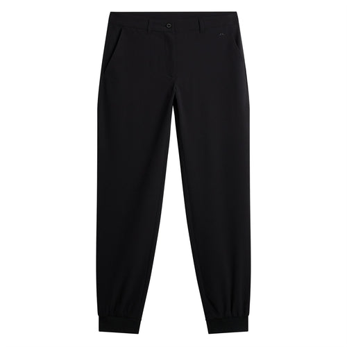 Womens Elena Double Weave Stretch Joggers Black - SS24