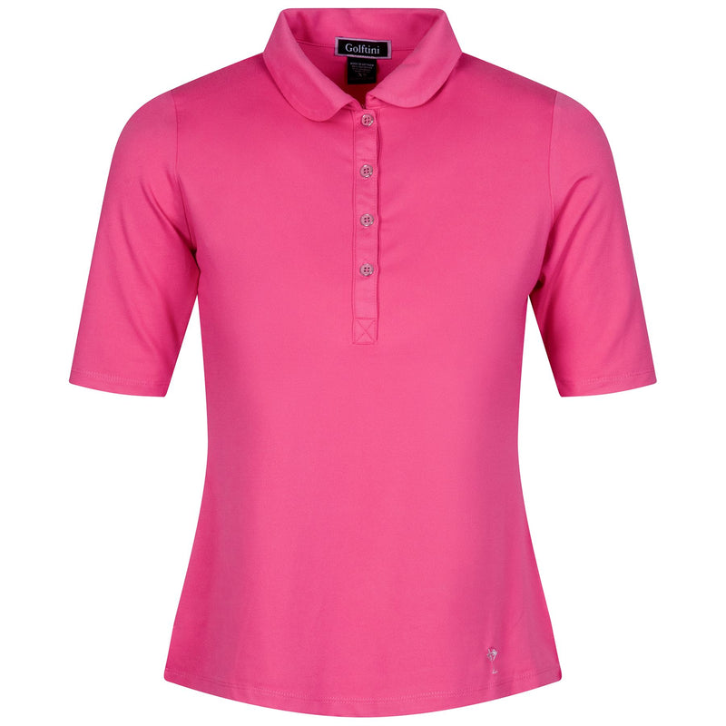 Womens Fabulous Elbow Polo Hot Pink