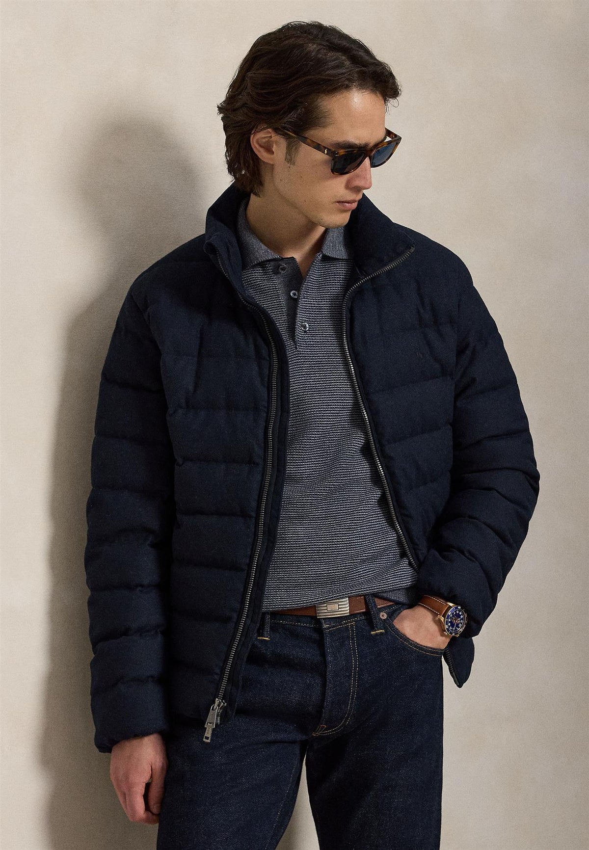 RLX Merino Coolmax Sweater Polo Navy Combo