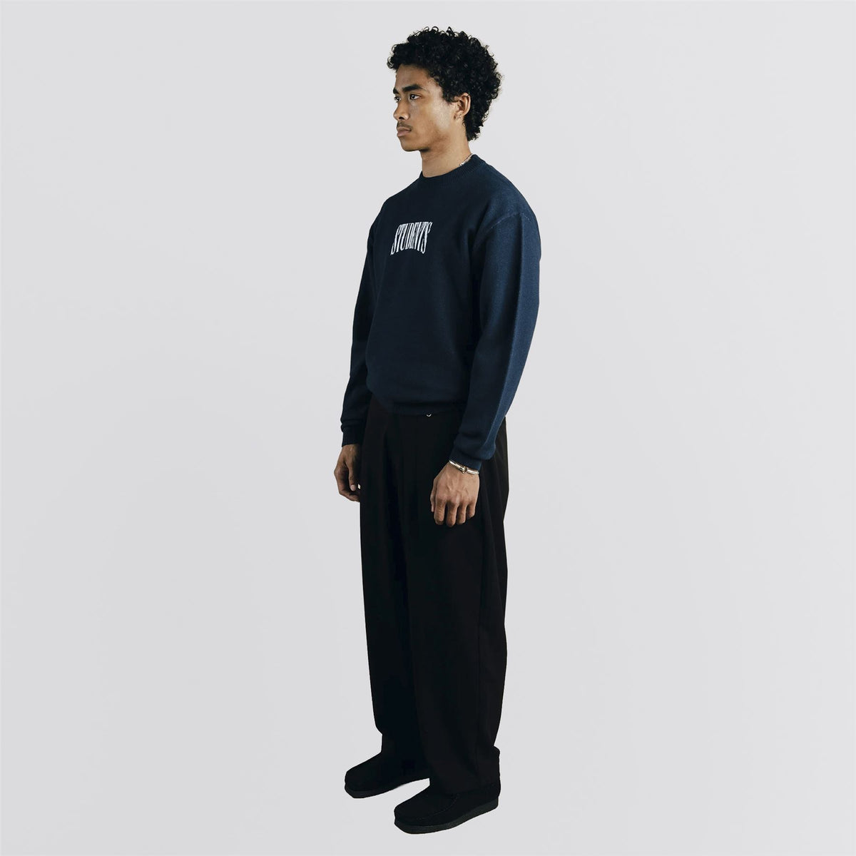 Cade Knit Crew Sweater Navy