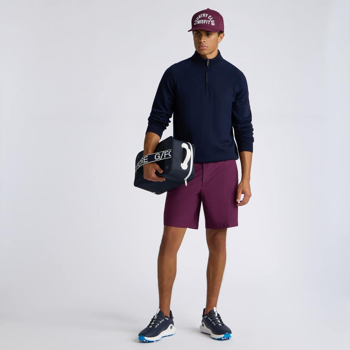 Circle G Merino Wool Quarter Zip Twilight/Charcoal Melange
