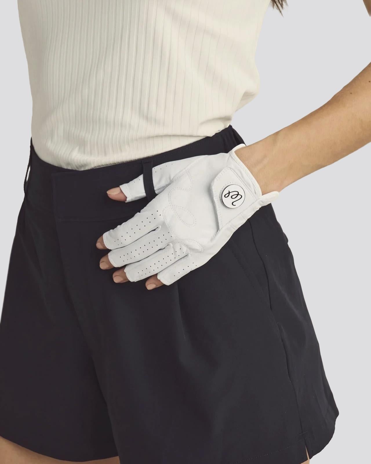 Womens Valerie Fingerless Golf Glove White