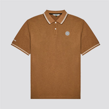 Malbon Fairway Applique Pique Polo British Tan | TRENDYGOLF USA