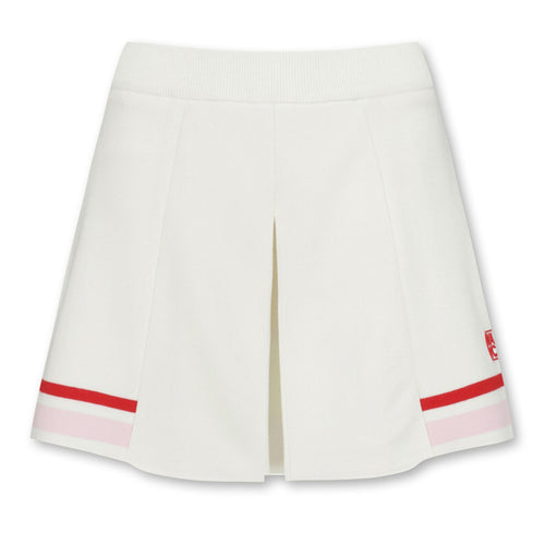 Womens Cable Pleats Knit Skort White - W23