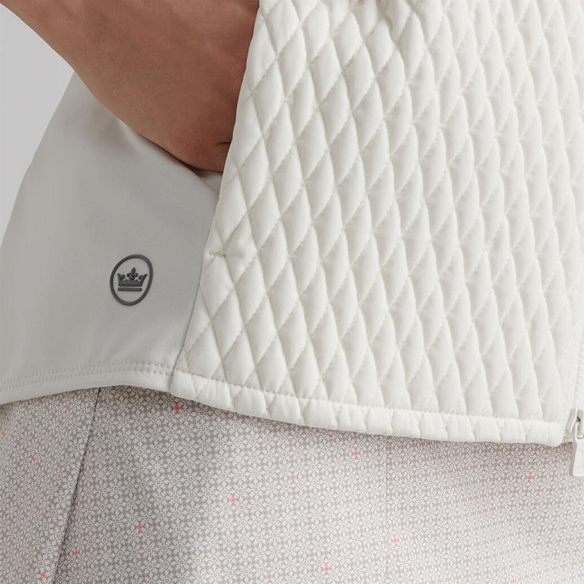 Womens Merge Mini Diamond Quilt Hybrid Jacket Ivory