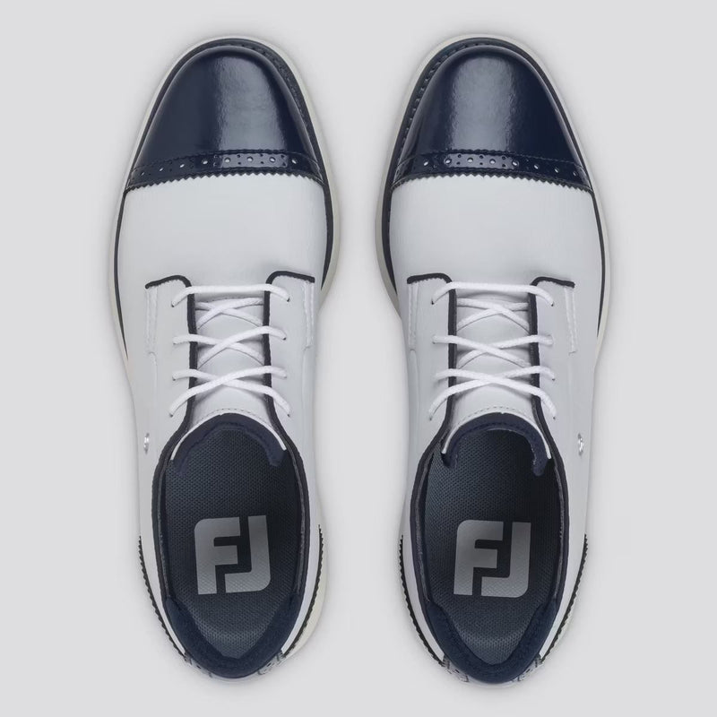 Womens Traditions Spikeless Laced Golf Shoes White/White/Navy