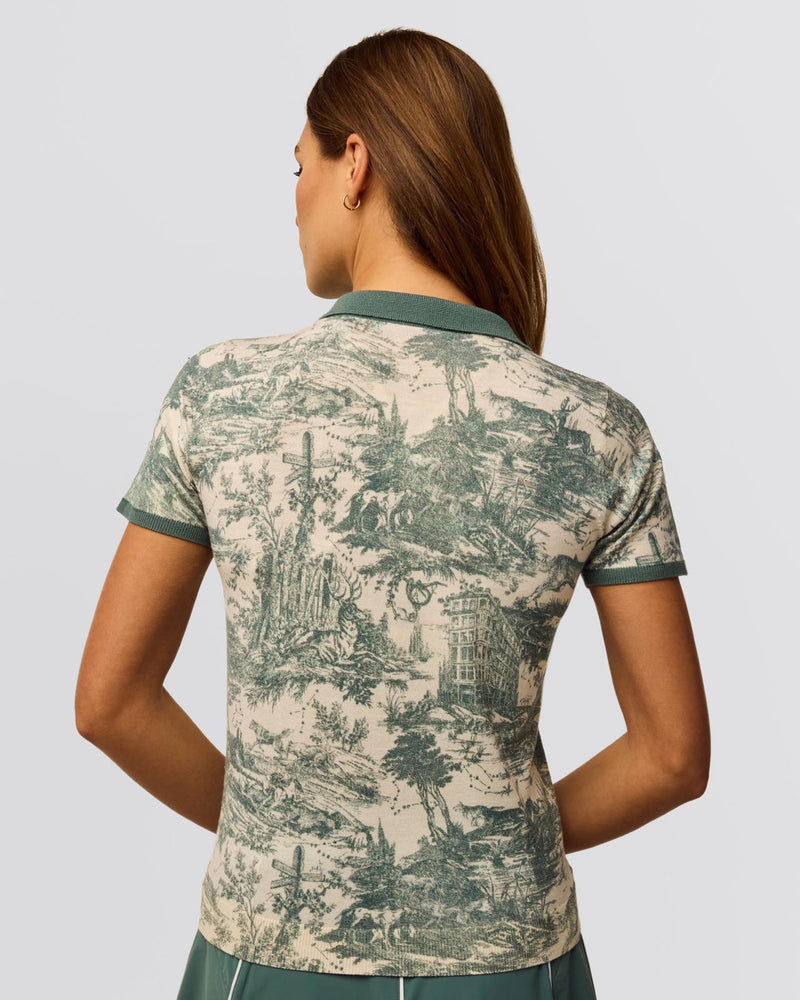 Womens Huntress Toile Sweater Polo Marsh