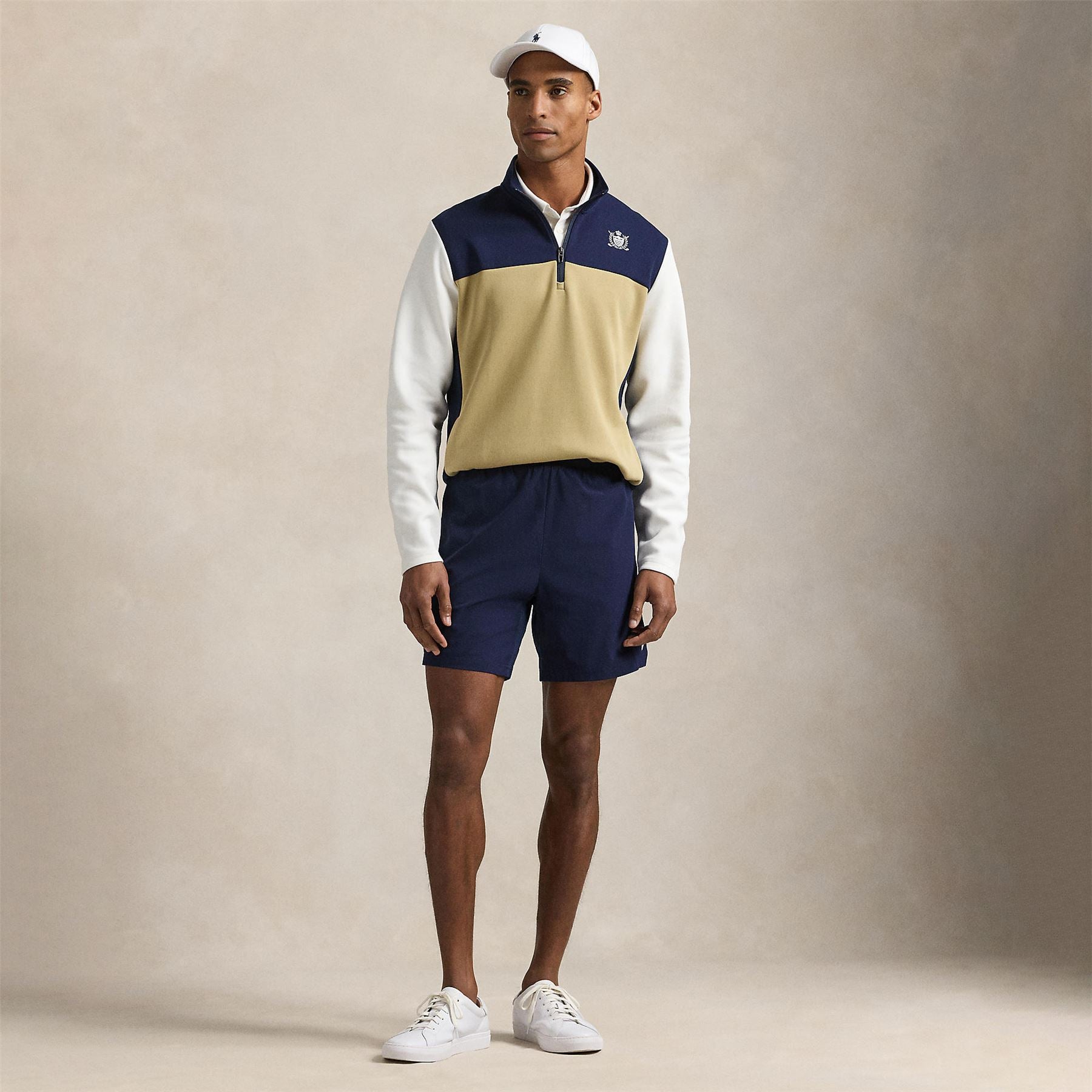 Ralph Lauren RLX Half Zip Crest Mock Neck Mid Layer Refined Navy