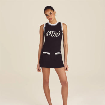 Malbon Golf Luna Rib Knit Tank Top Black | TRENDYGOLF USA