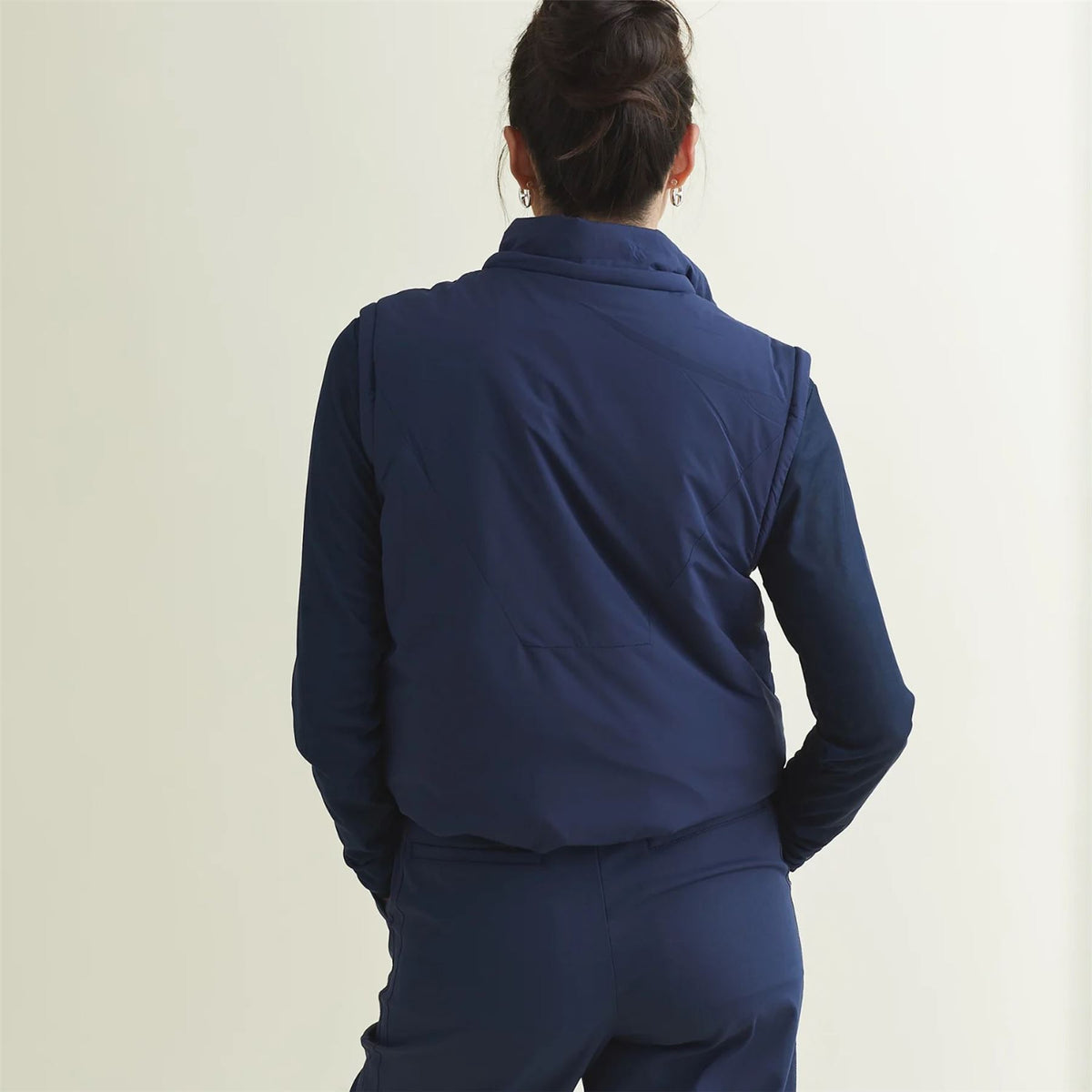 Womens Fait Tout Hooded Jacket Vest Dress Blues