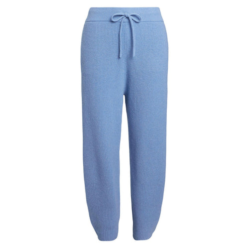 Womens Rib-Knit Cashmere-Wool Sweater Pant Hatteras Blue - SS23