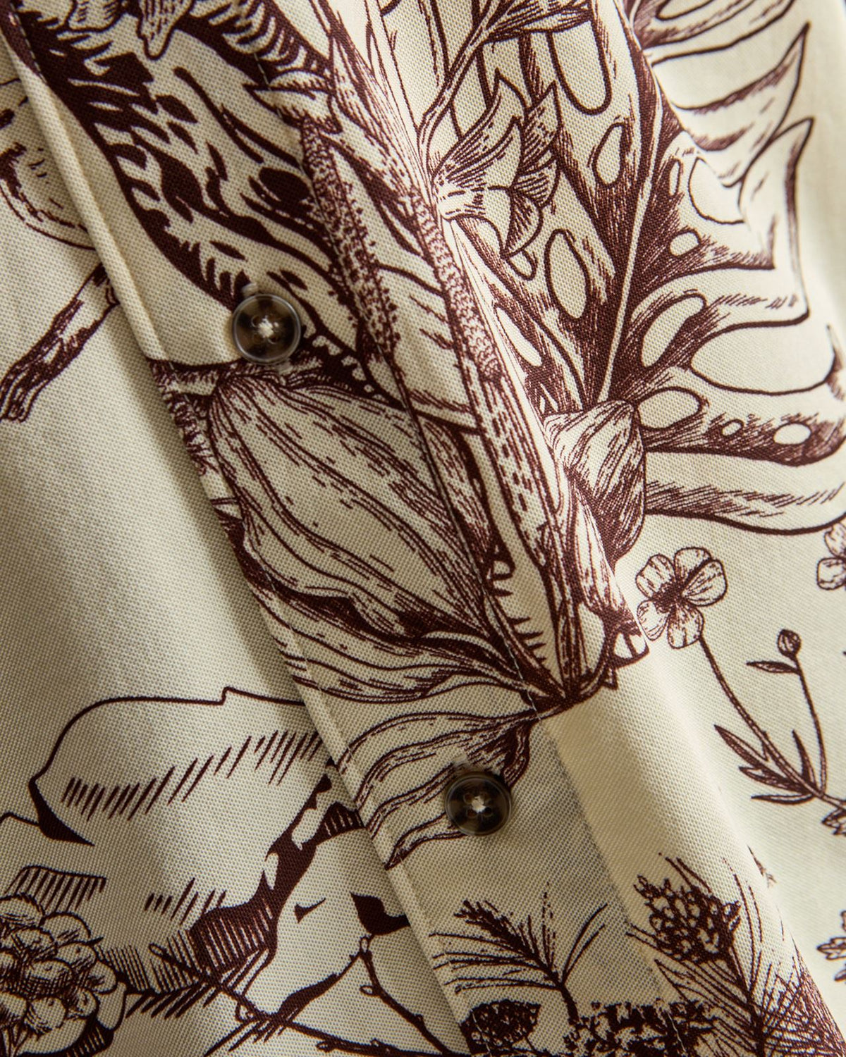 Short Sleeve Shirt Brown Botanical