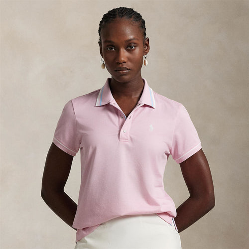 Womens RLX Tailored Fit Val Tour Pique Polo Garden Pink/White/Cold Springs
