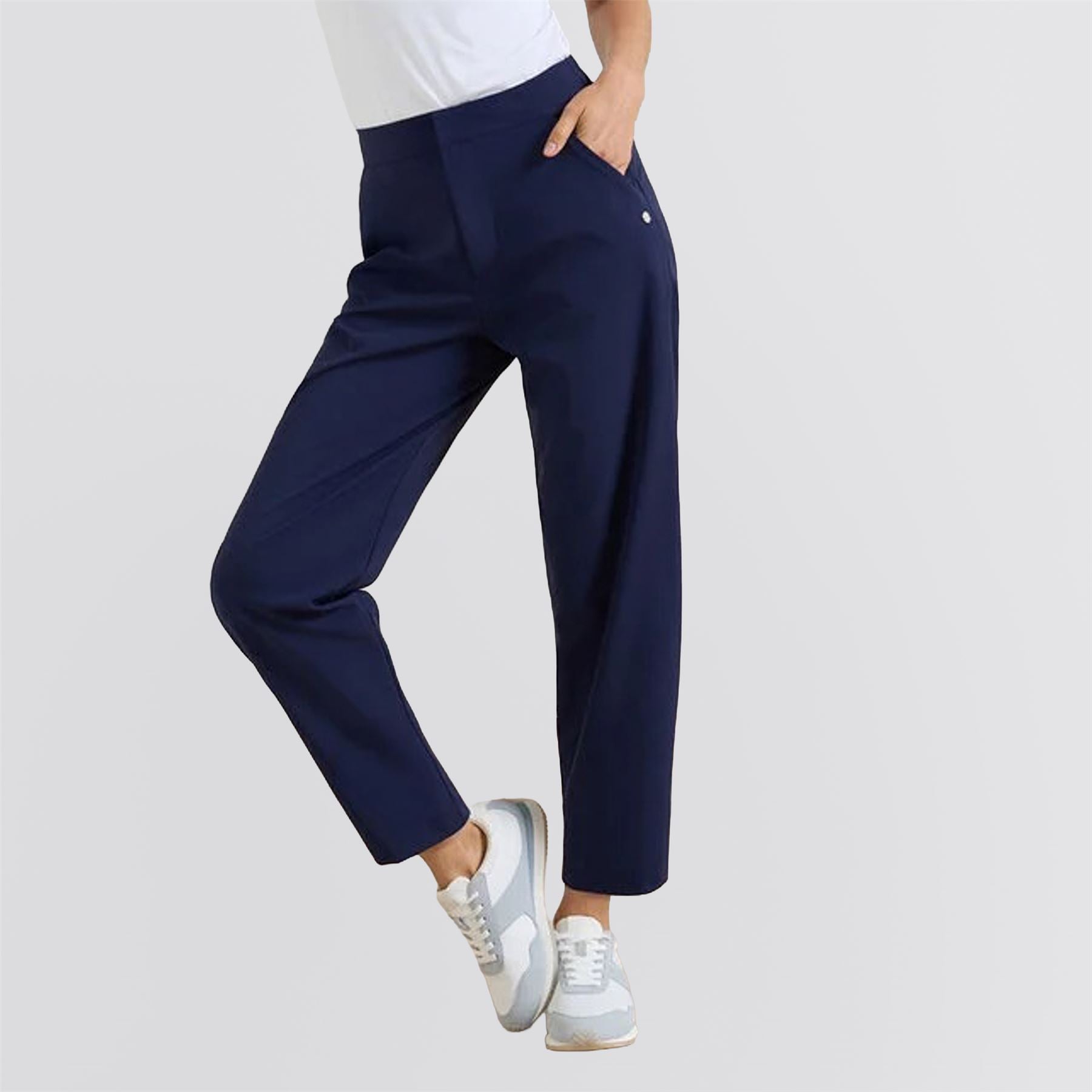 Womens Nellie Snap Leg Travel Pants Navy