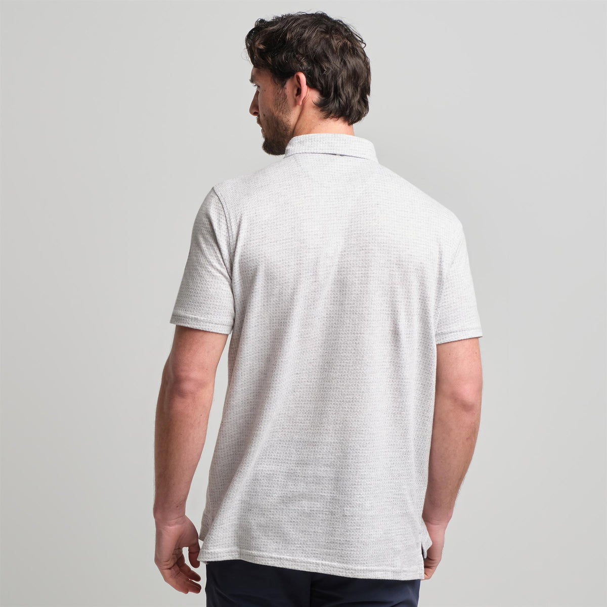 Fessenden Polo Light Grey Heather Houndstooth