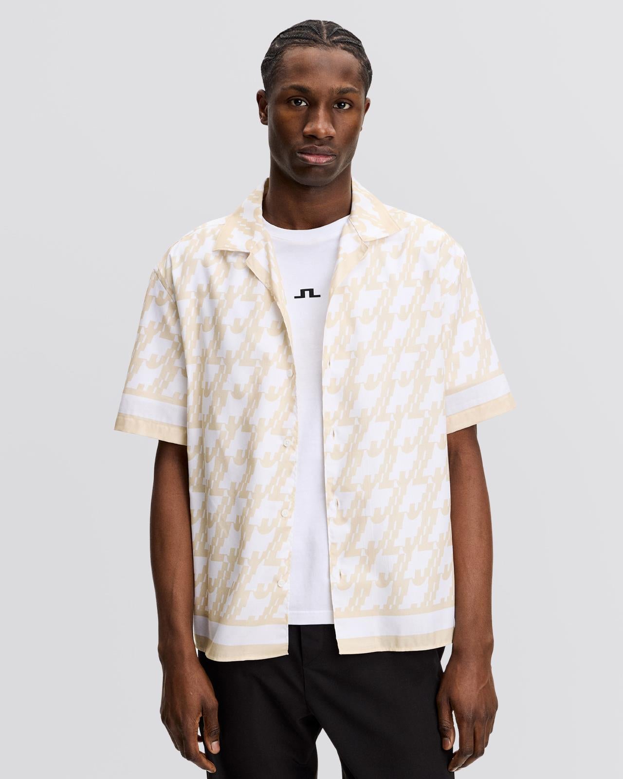 Ellis Border Resort Shirt JL Glitch White