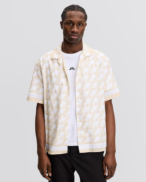Ellis Border Resort Shirt JL Glitch White