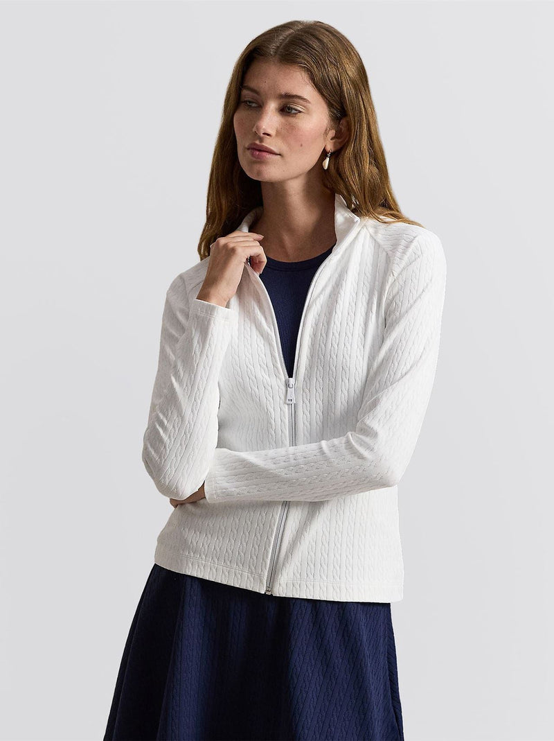 RLX Womens Active Cable Knit Full Zip Sweatshirt