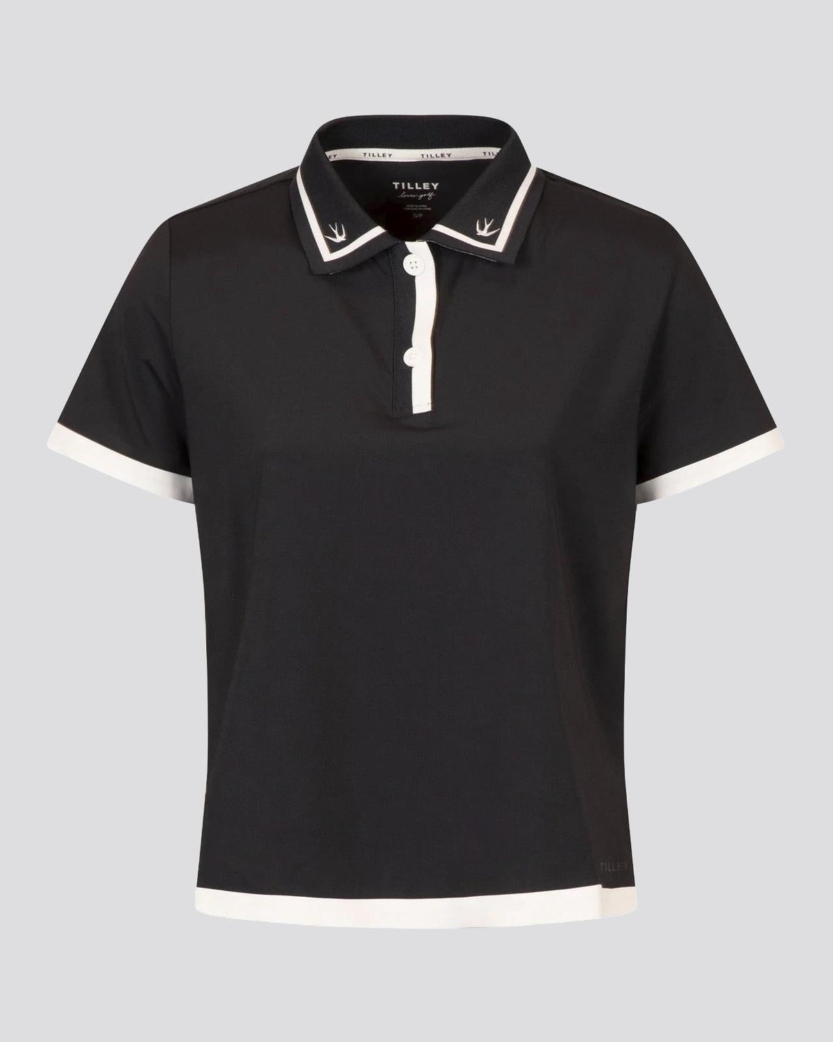 Womens Boxy Polo Navy/White