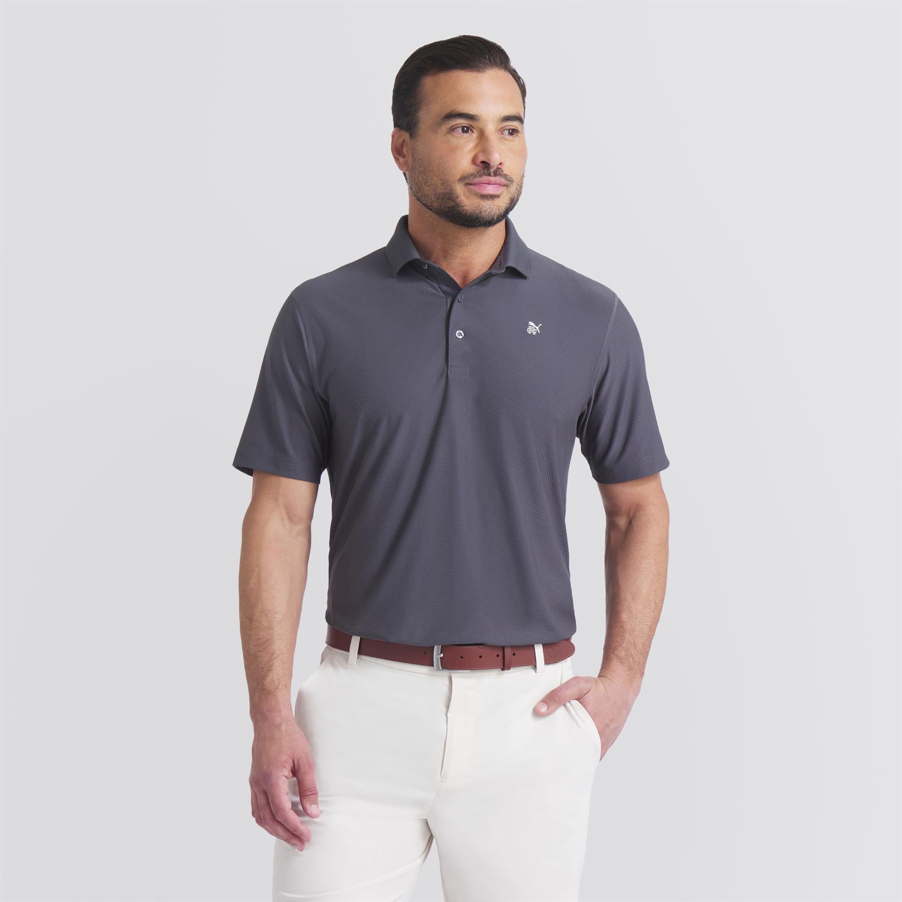 x RC MATTR Jacquard Polo Dusky Gray